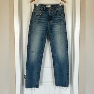 Madewell the dean easy Distressed Blue Straight Jeans